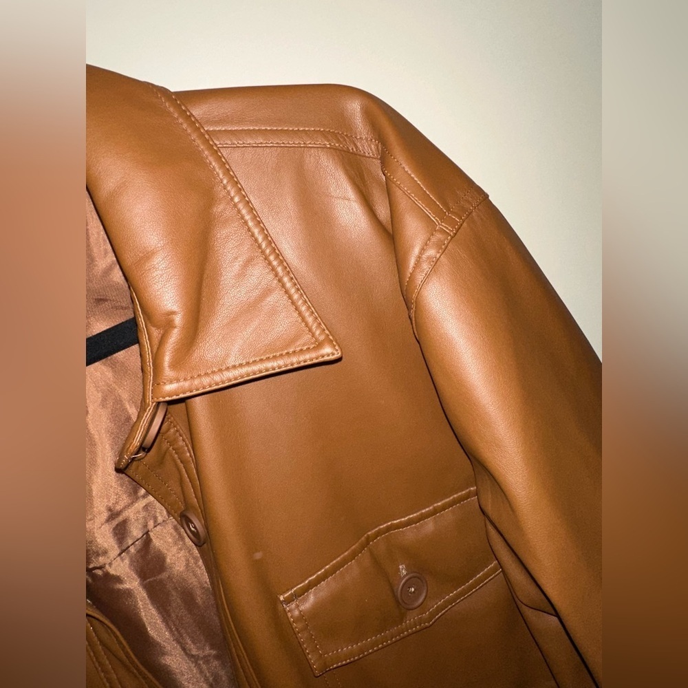 NWOT Good American Better Than Leather Shacket Size 1/2 (S/M) - Picture 7 of 9